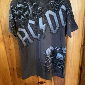 Sz M gray T-shirt, AC/DC by liquid blue